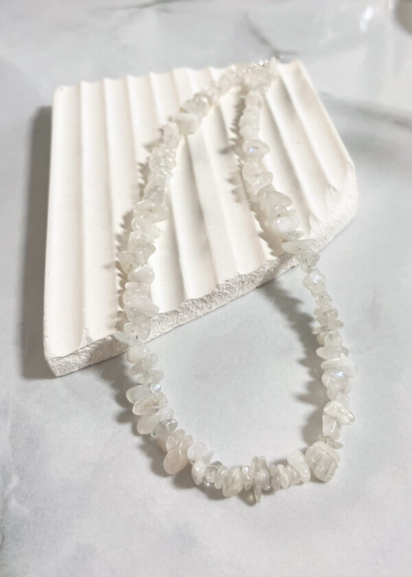 Ay Taşı Doğal Taş Gümüş Kolye - Görsel 2