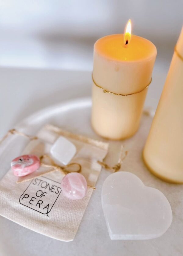 Dişil Enerji ve Cazibe Kiti | Rodokrozit & Pembe Kuvars & Selenit - Görsel 2