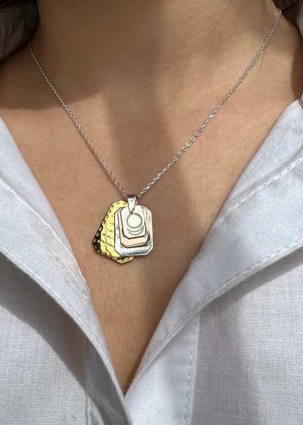 Ayetel Kürsi  Nazar Dualı Allah Lafzlı ve AllatRa lı Gümüş Kolye Dikdörtgen Form - Görsel 3