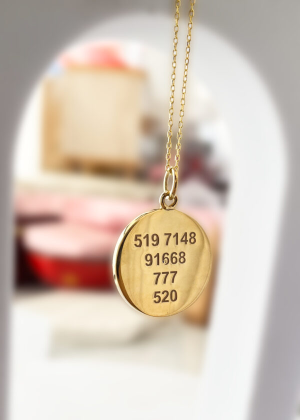 Safir Taş Detaylı Lotus Sembollü Gümüş Kolye | 22K Altın Kaplama - Görsel 3