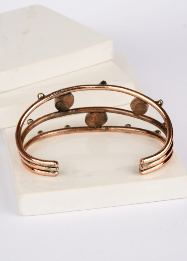 Akik Doğal Taşlı Bakır Bileklik - Görsel 2