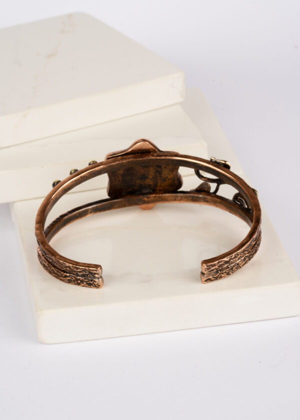 Yıldız Sembollü Aventurin Doğal Taşlı Bakır Bileklik - Görsel 2