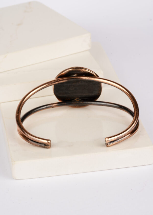 Akik & İnci Doğal Taş Detaylı Bakır Bileklik - Görsel 2