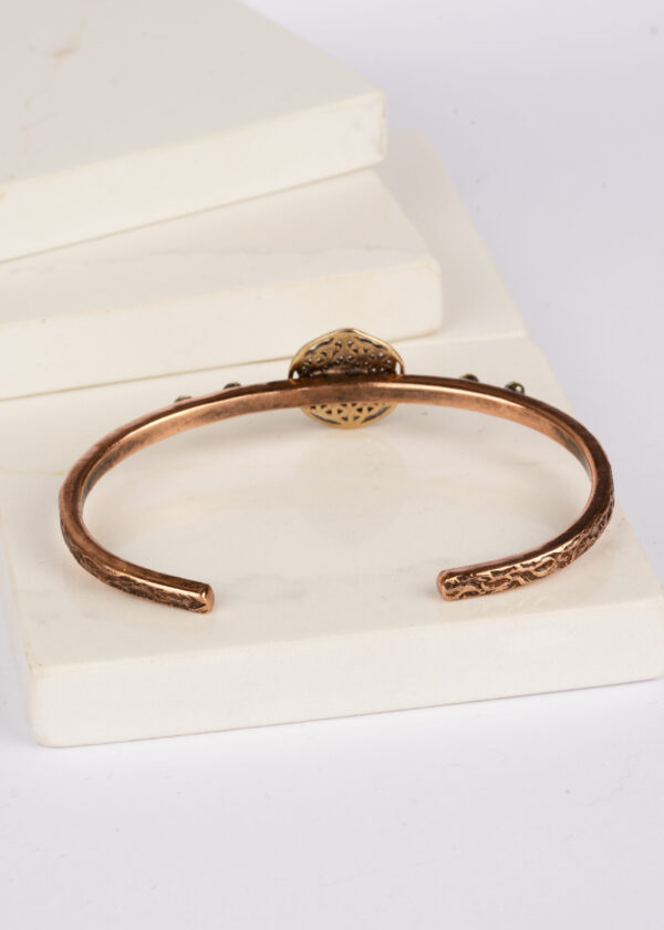 Yaşam Çiçeği Sembollü Bakır Bileklik - Görsel 2