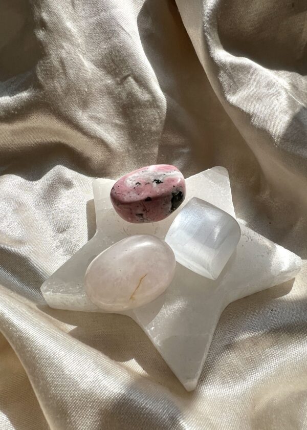Dişil Enerji ve Cazibe Kiti | Rodokrozit & Pembe Kuvars & Selenit - Görsel 3