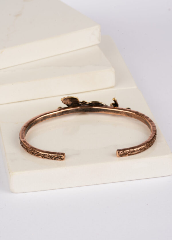 Yaprak Detaylı Bakır Bileklik - Görsel 2