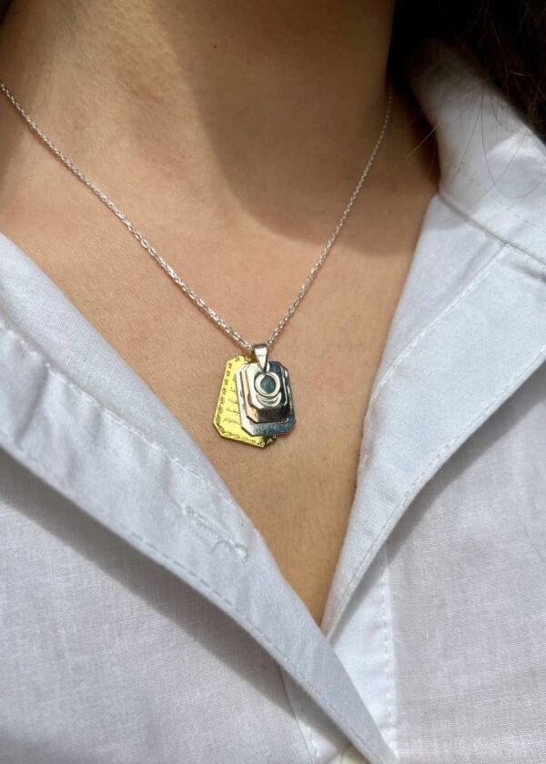 Ayetel Kürsi  Nazar Dualı Allah Lafzlı ve AllatRa lı Gümüş Kolye Dikdörtgen Form - Görsel 4