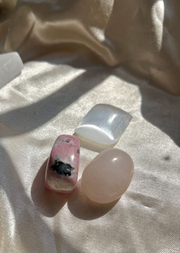 Dişil Enerji ve Cazibe Kiti | Rodokrozit & Pembe Kuvars & Selenit - Görsel 4