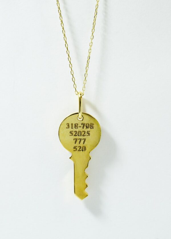 Sitrin Taşlı ve Sekanslı Sri Yantralı Özel Tasarım Anahtar Kolye | 925 ® Gümüş Büyük Boy - Görsel 2