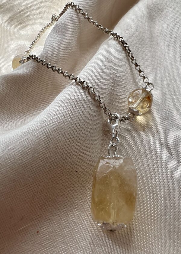 Sitrin Doğal Taş Araba Süsü | 925 Ayar Gümüş - Görsel 2