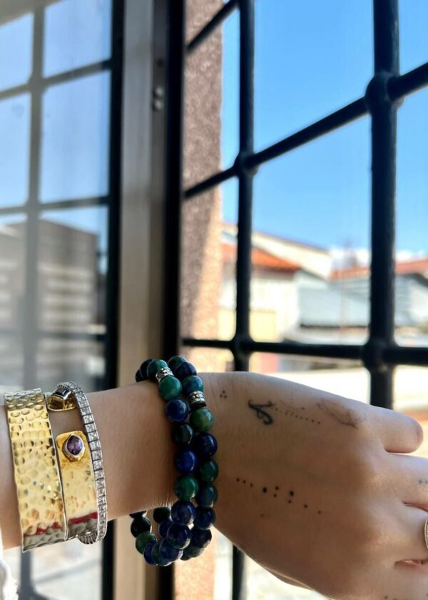 Azurit Doğal Taş 8 mm Bileklik - Görsel 2