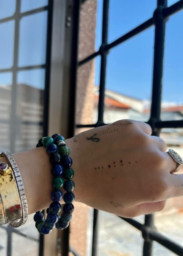 Azurit Doğal Taş 8 mm Bileklik - Görsel 3