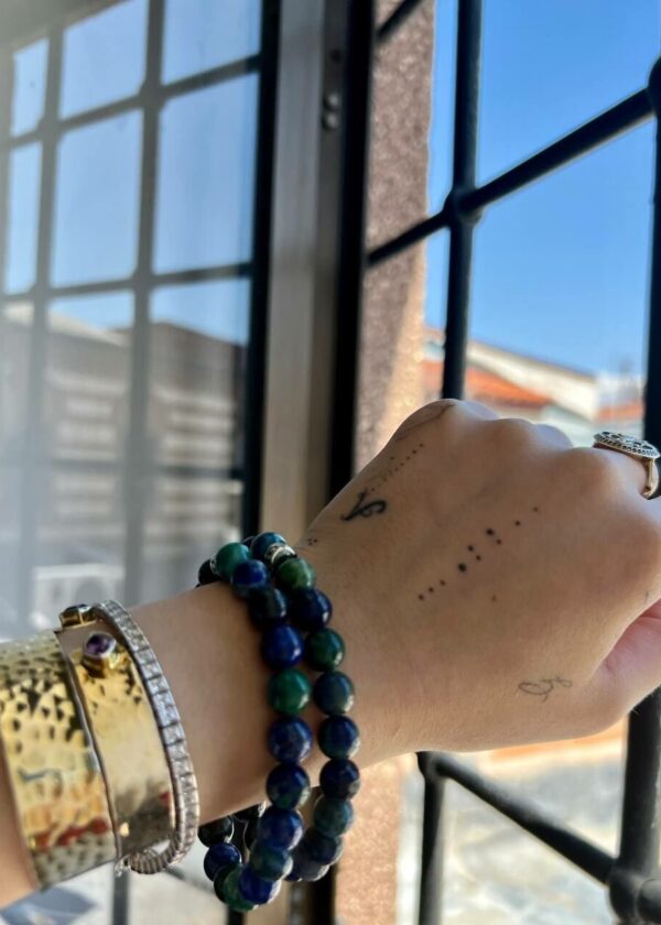 Azurit Doğal Taş 8 mm Bileklik - Görsel 4