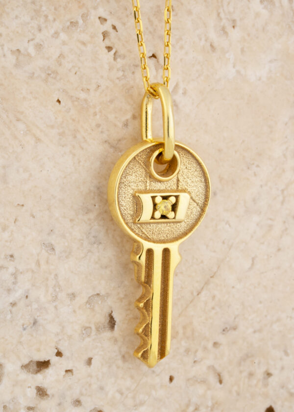 Sitrinli Minik Boy Anahtar Kolye - Görsel 3