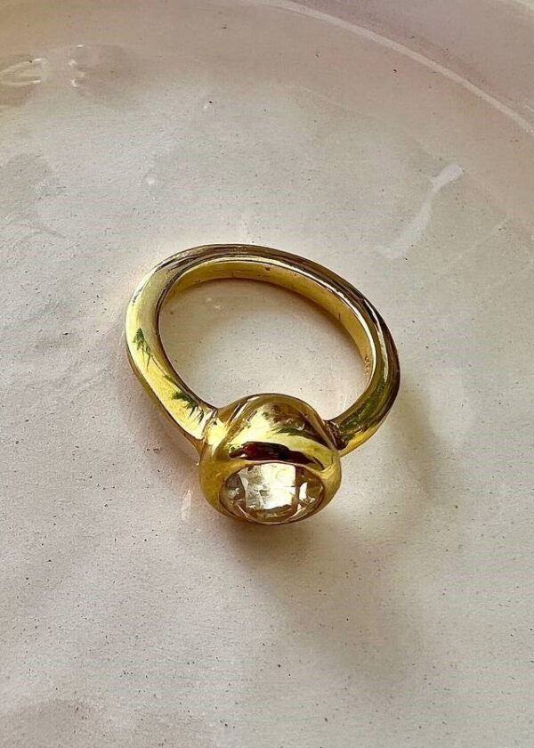 Özel Tasarım Sitrin Yüzük | 22 Ayar Altın Kaplama - Görsel 3