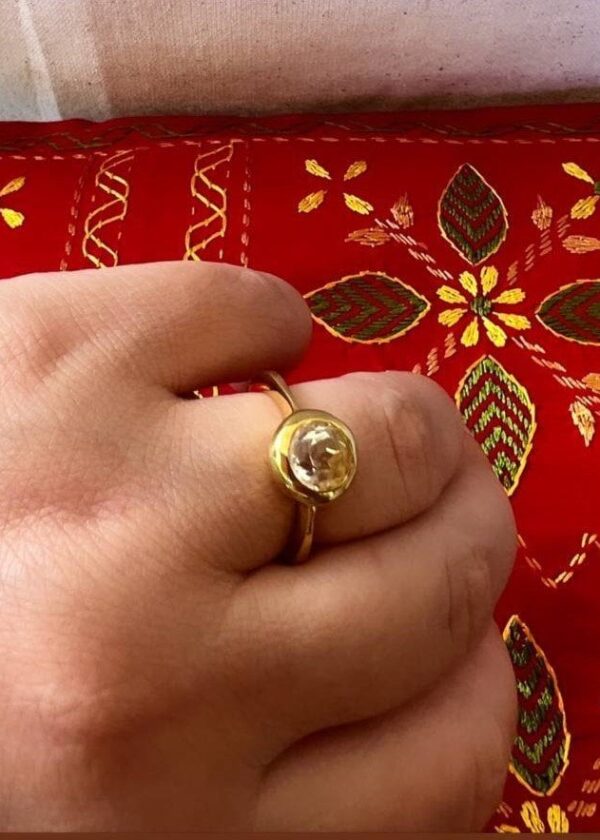 Özel Tasarım Sitrin Yüzük | 22 Ayar Altın Kaplama - Görsel 4